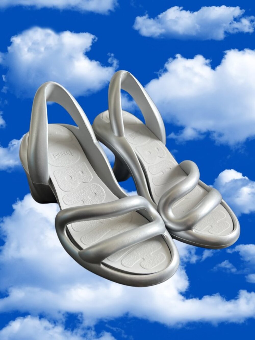 Camper Kobarah Silver Sandals NEW Women's EU 37 NEVER WORN MSRP $225